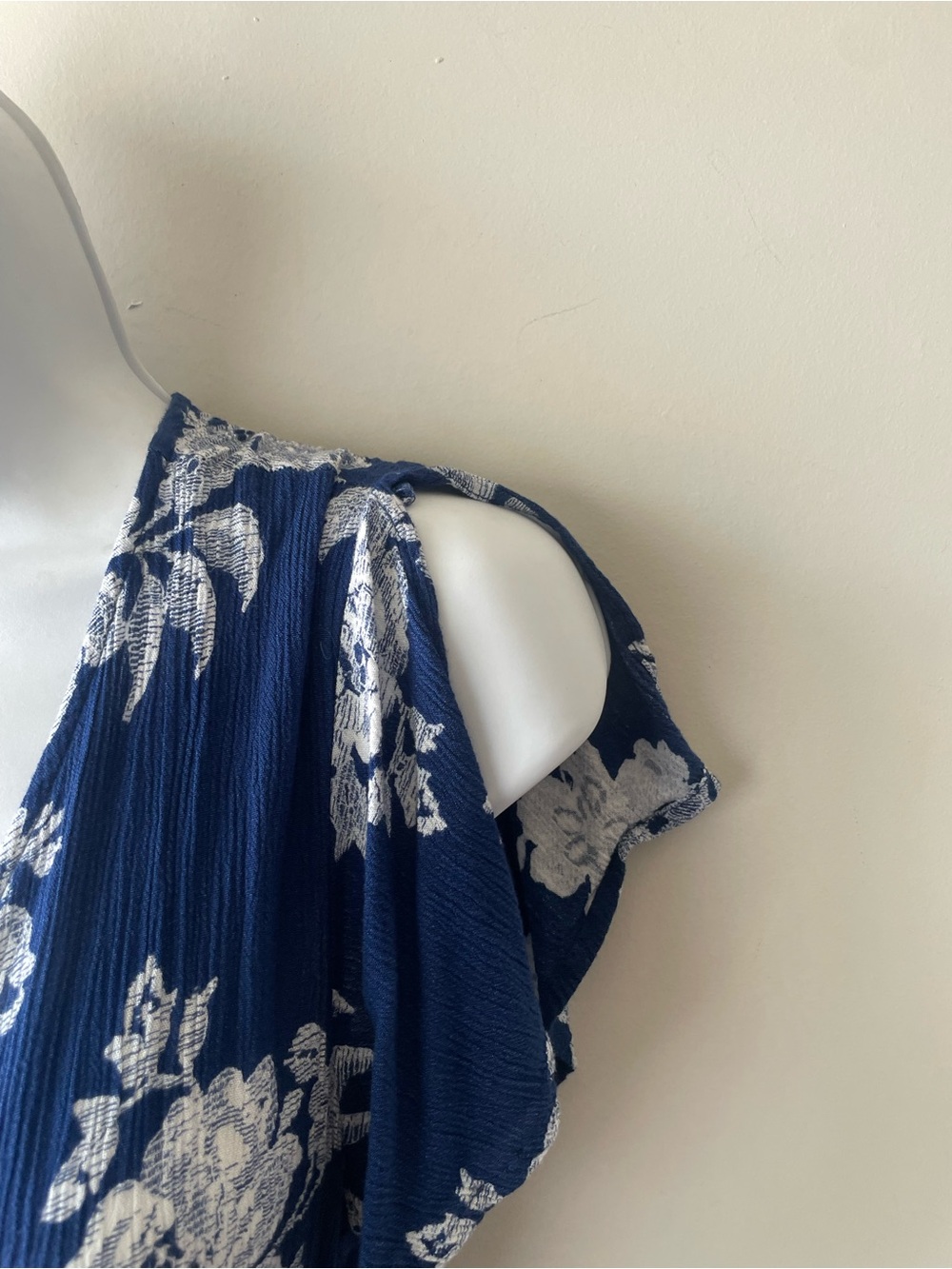 Lulu's Navy Blue Floral Maxi Dress with White Lace Print - Picture 8 of 9